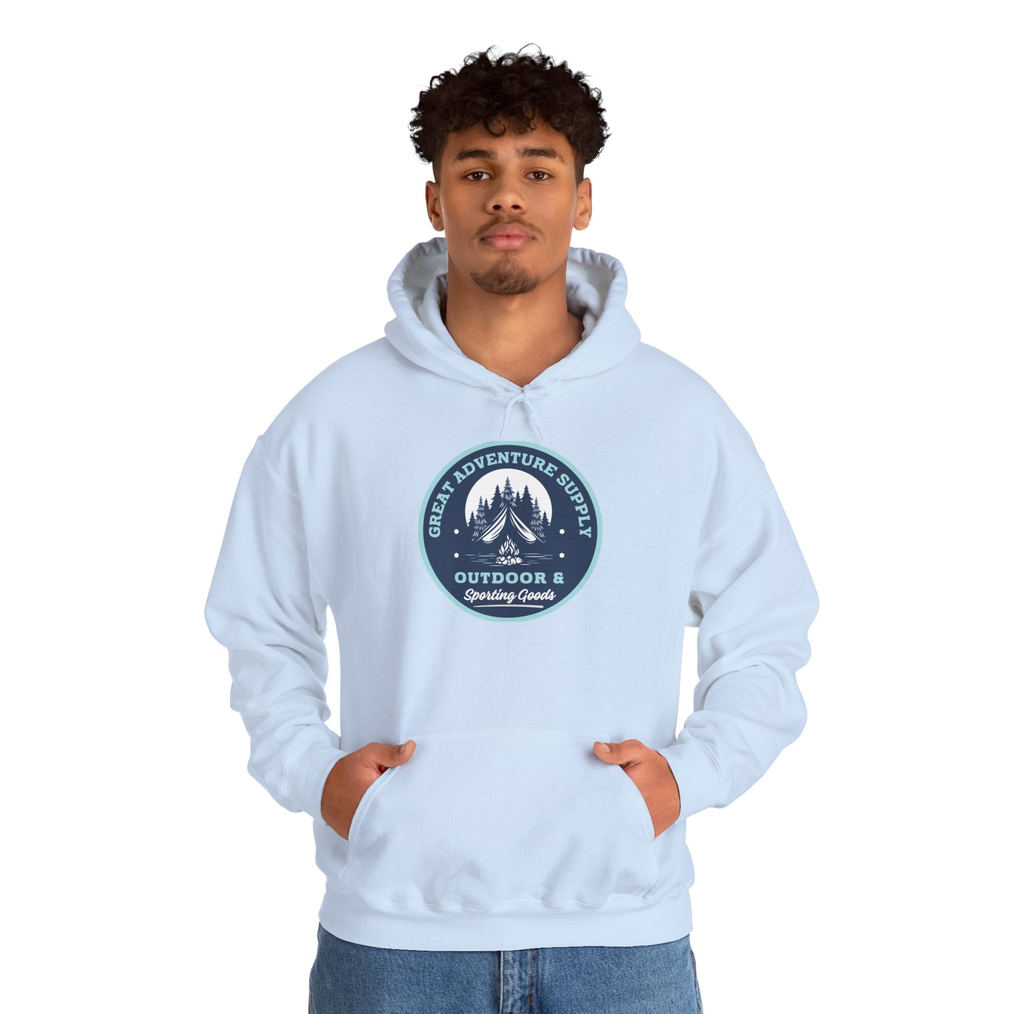 Outdoor Adventure Hoodie — "Great Adventure Supply" Graphic Pullover