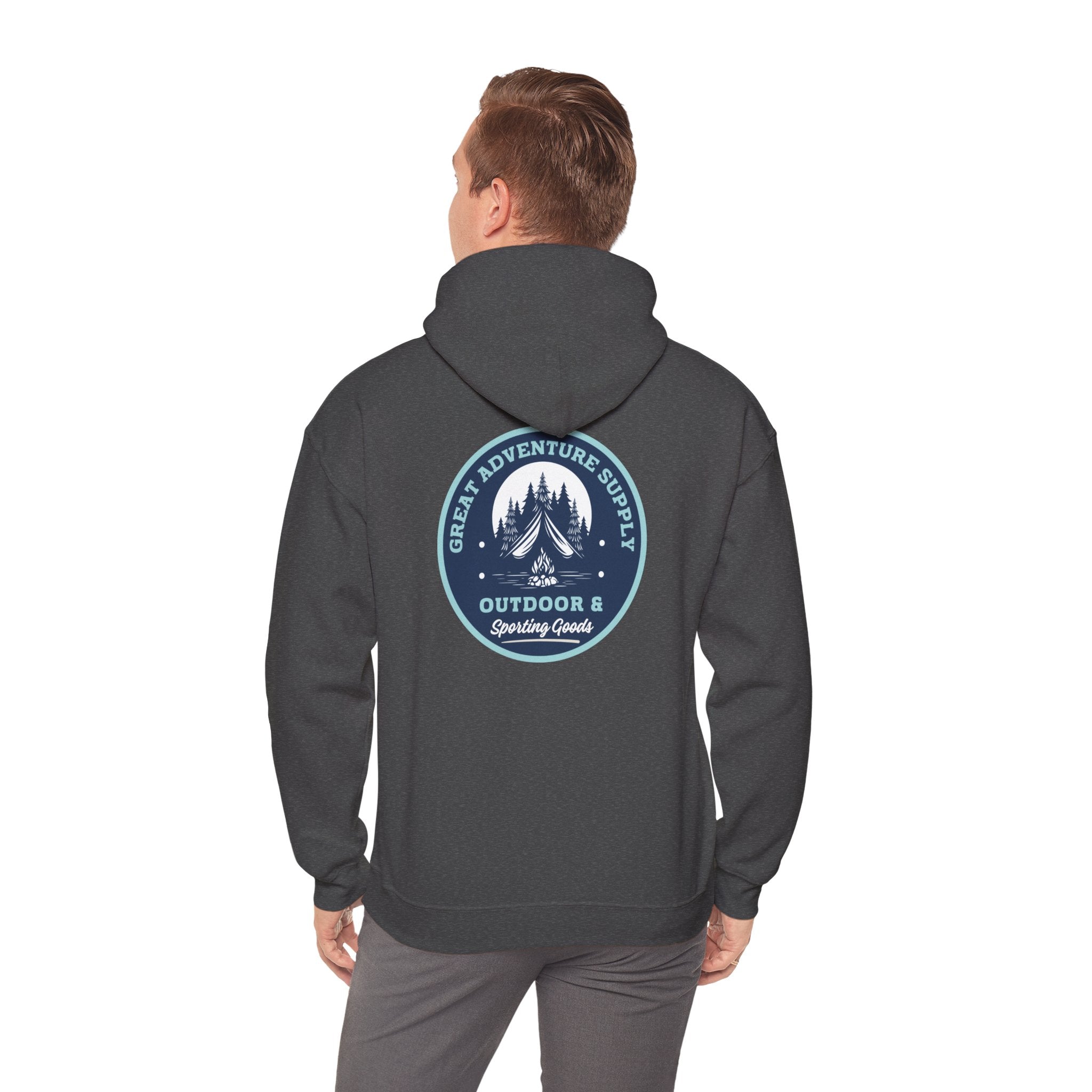 Outdoor Adventure Hoodie — "Great Adventure Supply" Graphic Pullover