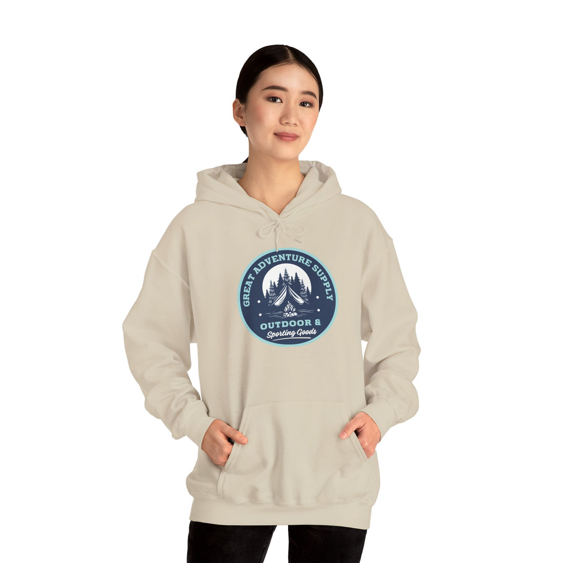 Outdoor Adventure Hoodie — "Great Adventure Supply" Graphic Pullover