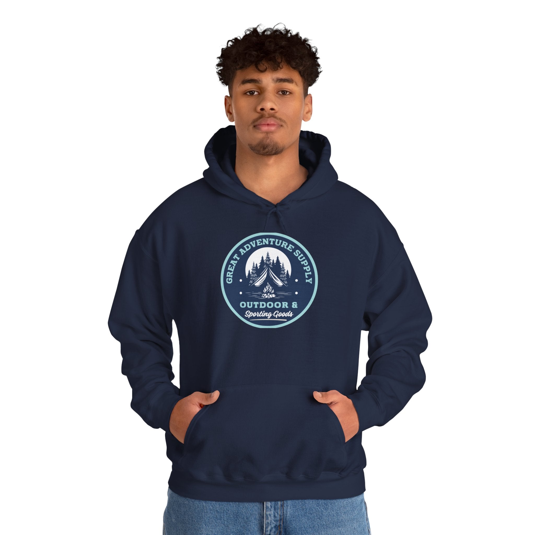 Outdoor Adventure Hoodie — "Great Adventure Supply" Graphic Pullover
