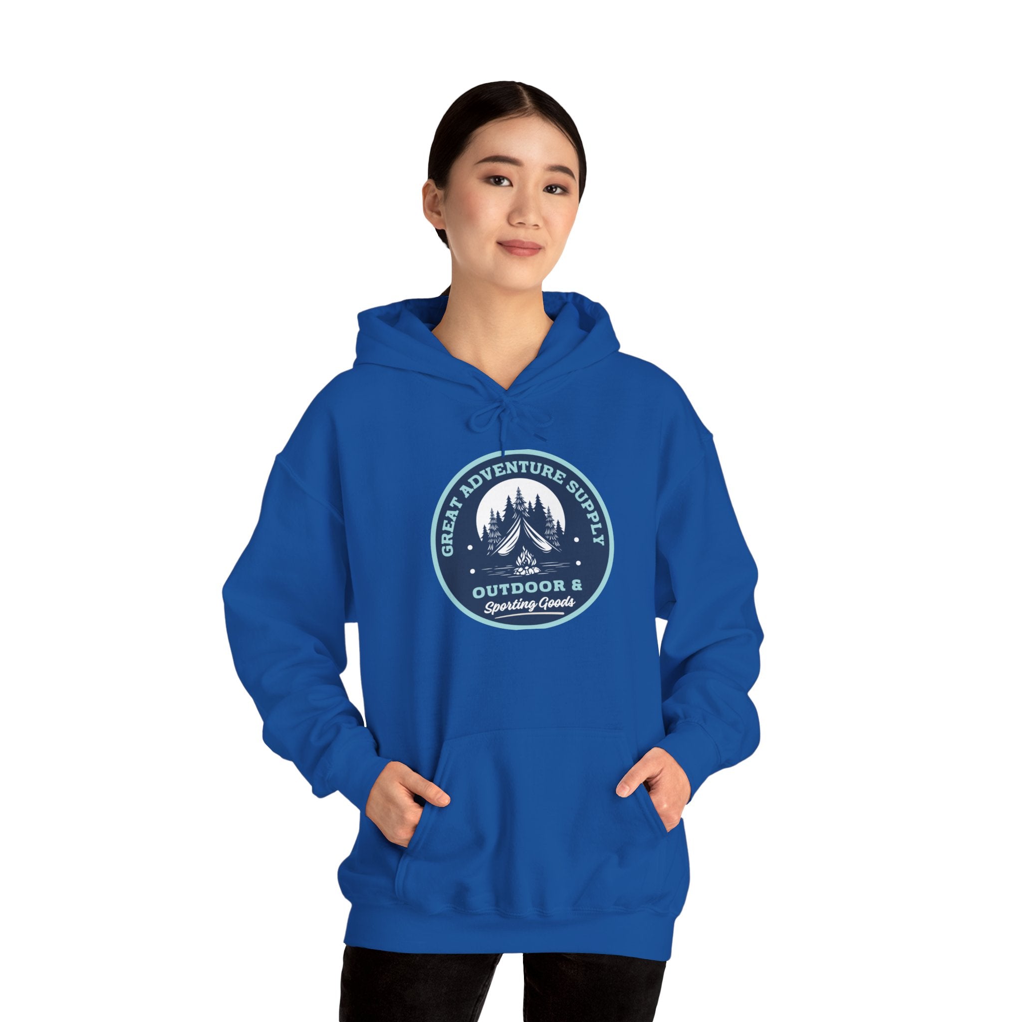 Outdoor Adventure Hoodie — "Great Adventure Supply" Graphic Pullover