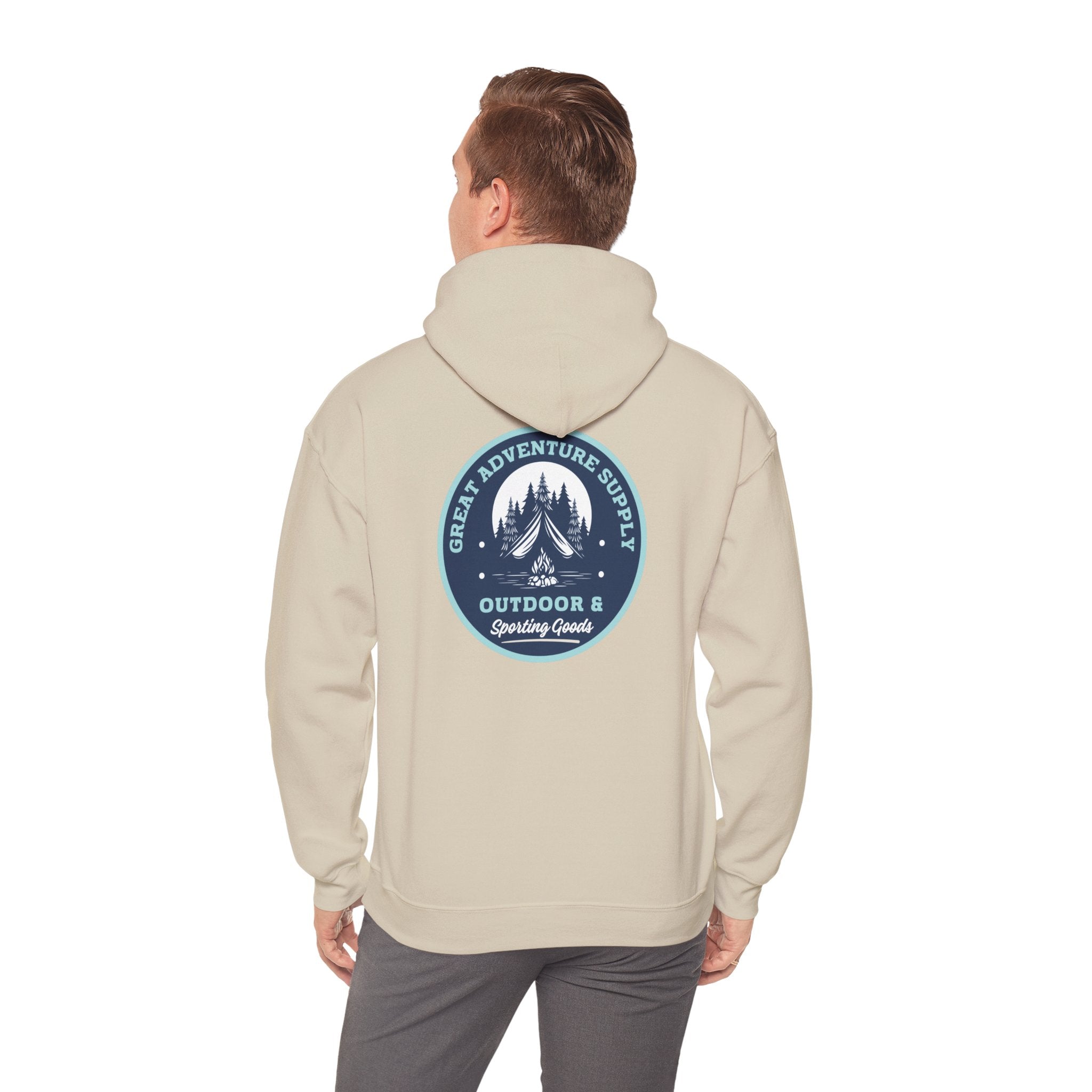 Outdoor Adventure Hoodie — "Great Adventure Supply" Graphic Pullover