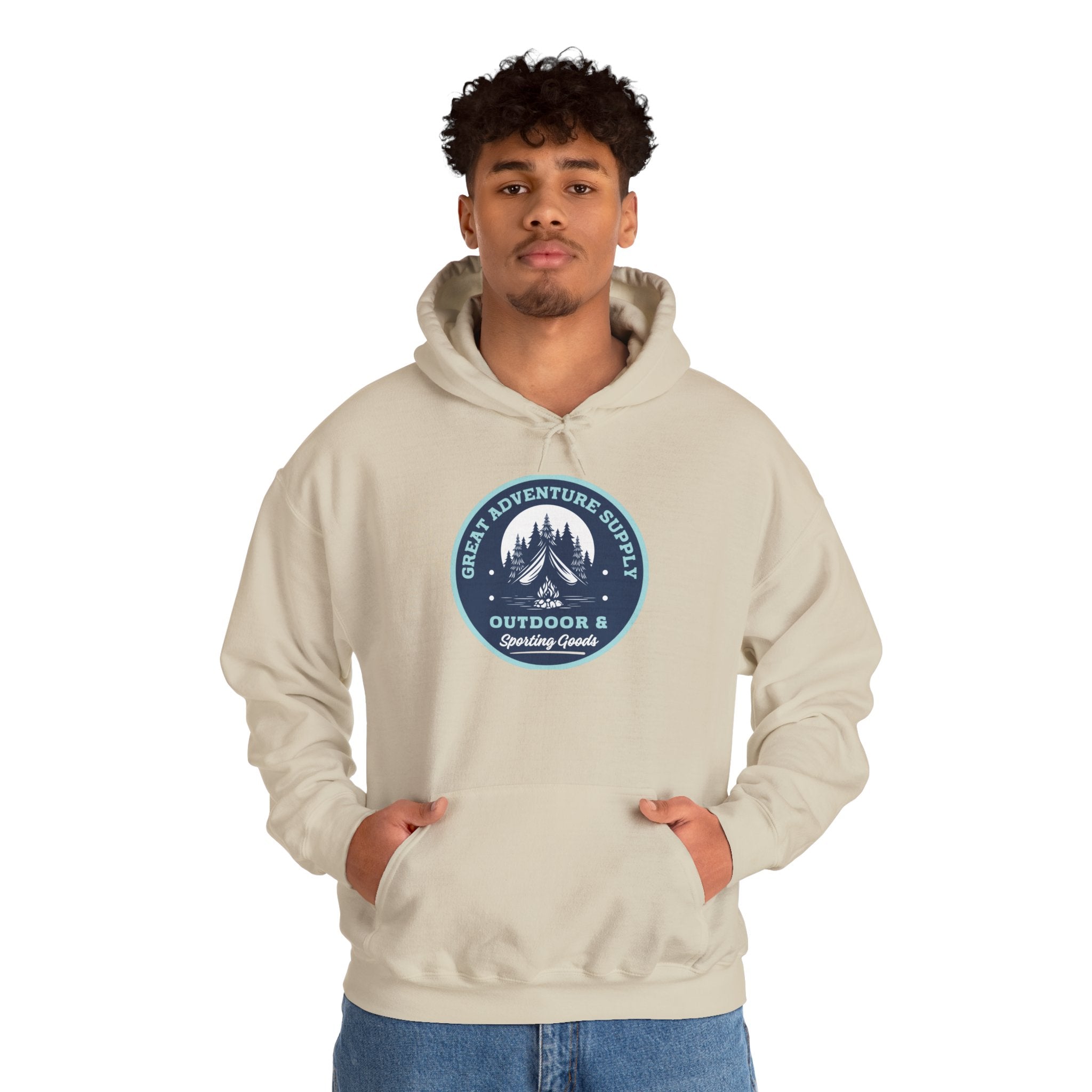 Outdoor Adventure Hoodie — "Great Adventure Supply" Graphic Pullover