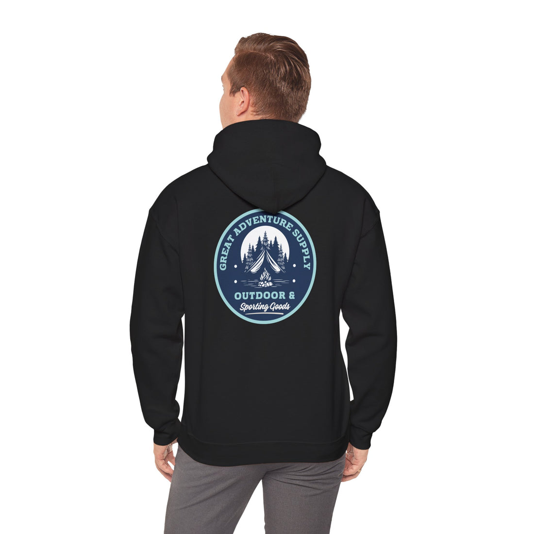 Outdoor Adventure Hoodie — "Great Adventure Supply" Graphic Pullover