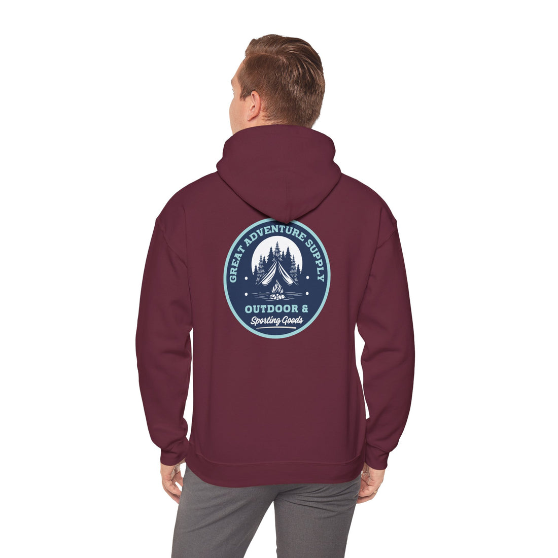 Outdoor Adventure Hoodie — "Great Adventure Supply" Graphic Pullover