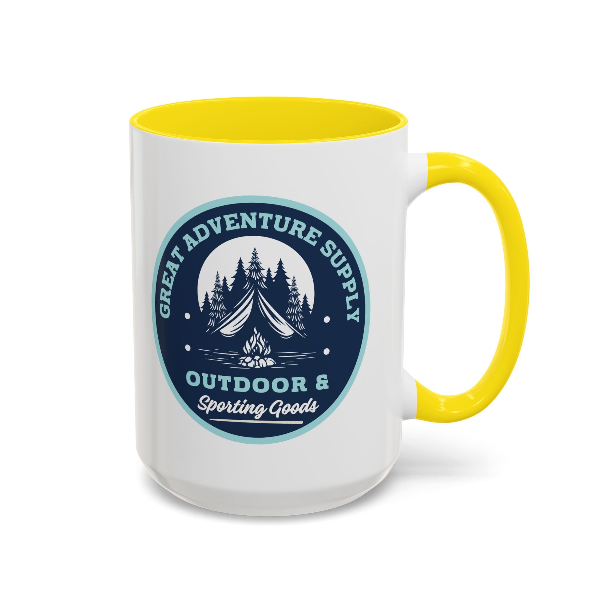 Outdoor Adventure Coffee Mug — Great Adventure Supply Campfire Design (11/15oz)