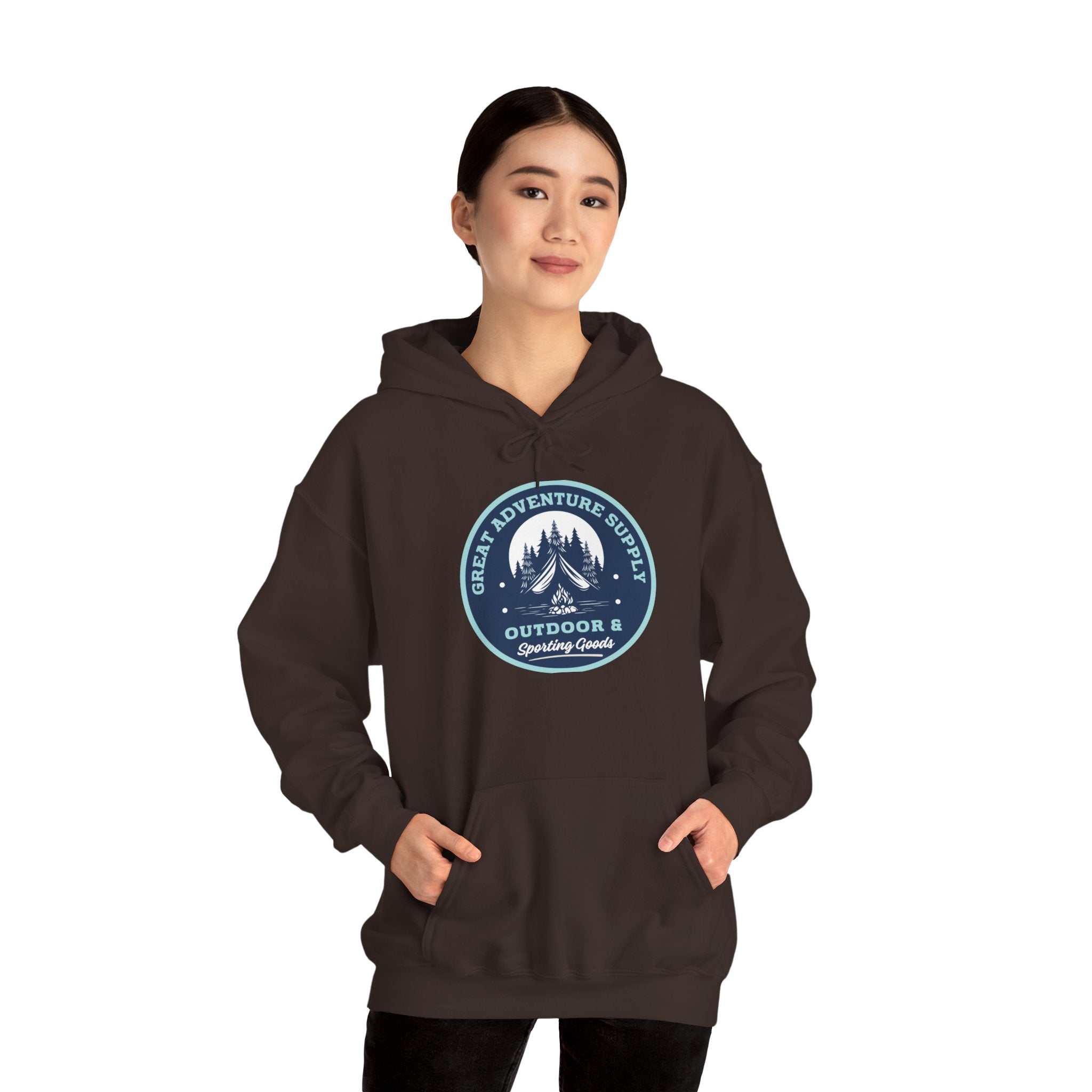 Outdoor Adventure Hoodie — "Great Adventure Supply" Graphic Pullover