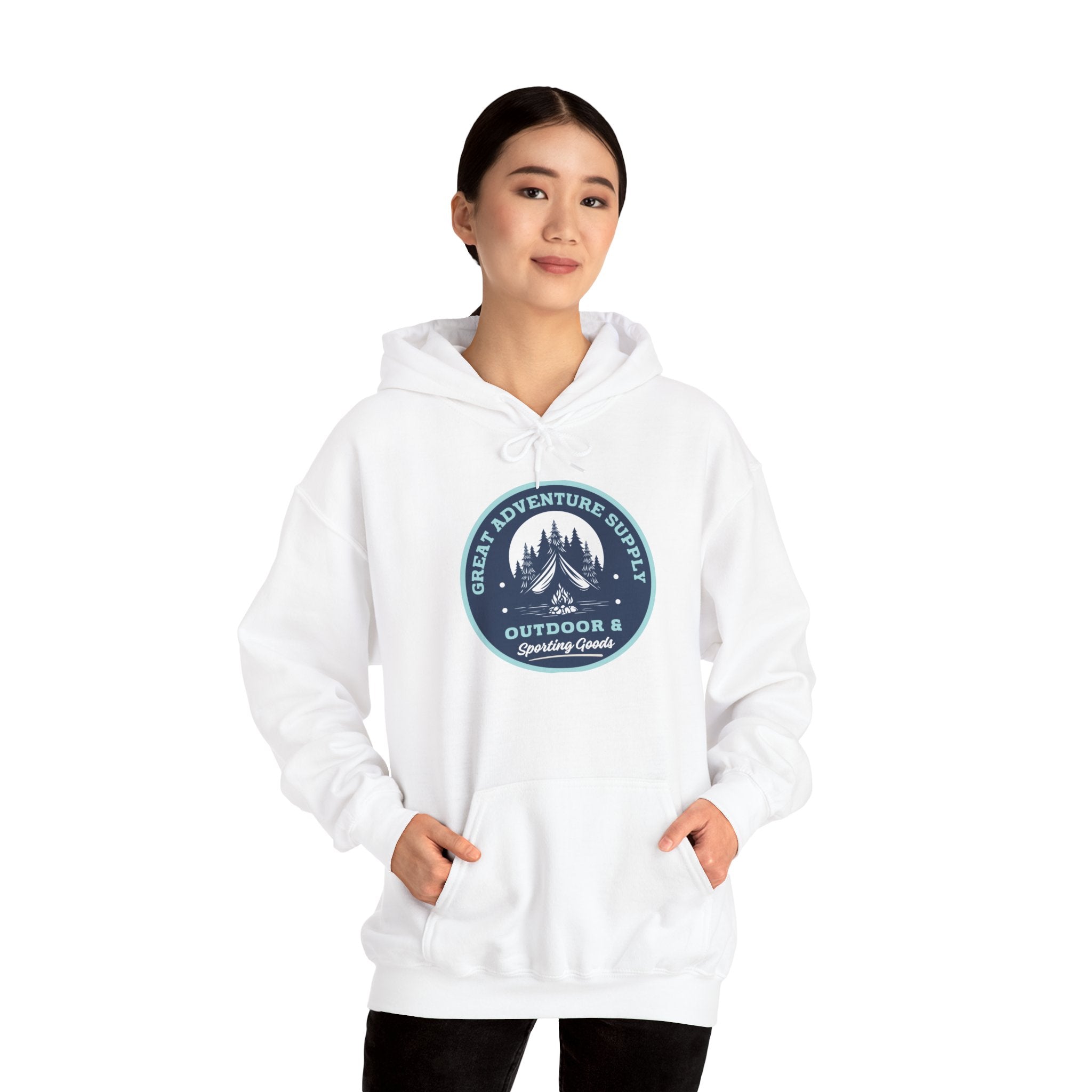 Outdoor Adventure Hoodie — "Great Adventure Supply" Graphic Pullover