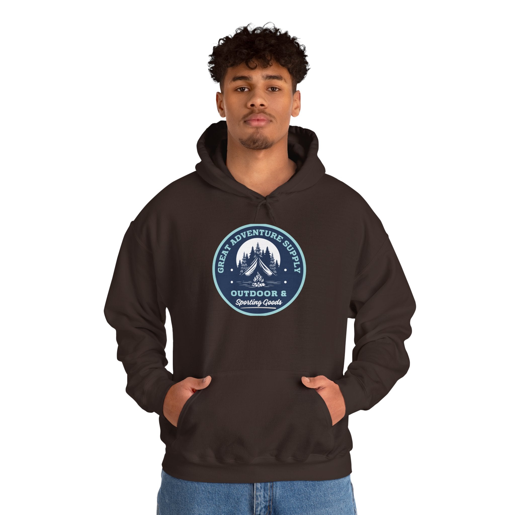 Outdoor Adventure Hoodie — "Great Adventure Supply" Graphic Pullover