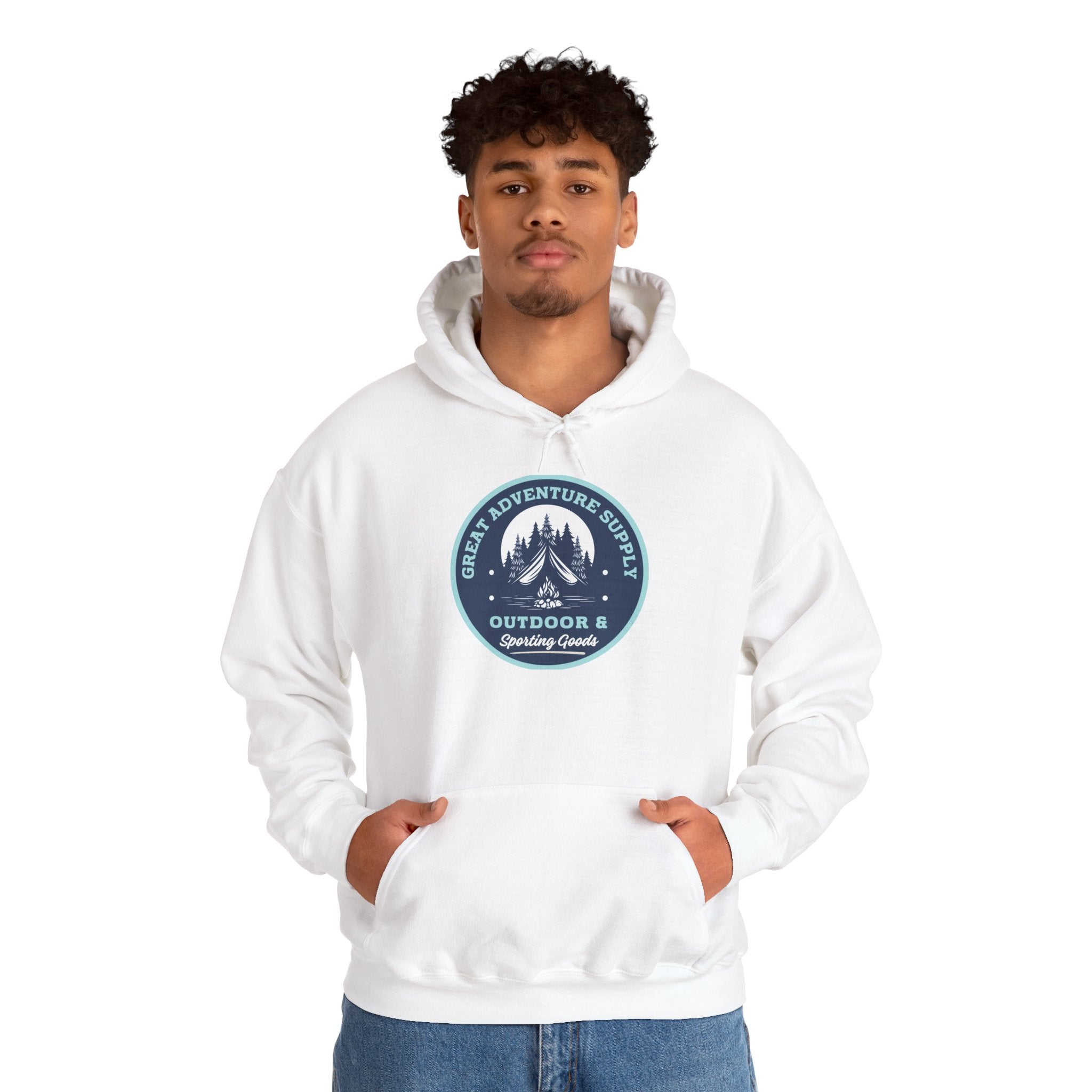 Outdoor Adventure Hoodie — "Great Adventure Supply" Graphic Pullover