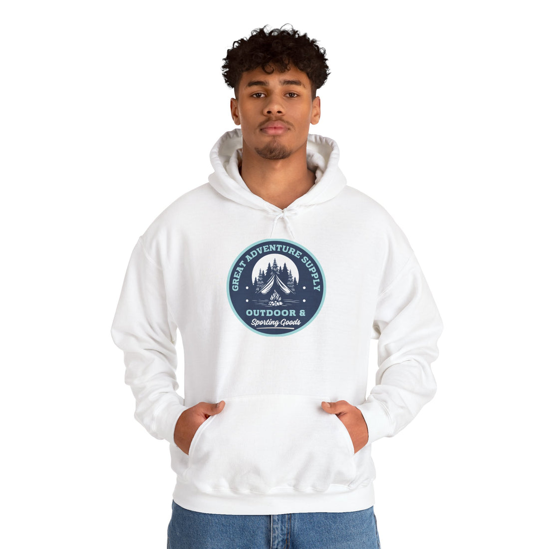 Outdoor Adventure Hoodie — "Great Adventure Supply" Graphic Pullover