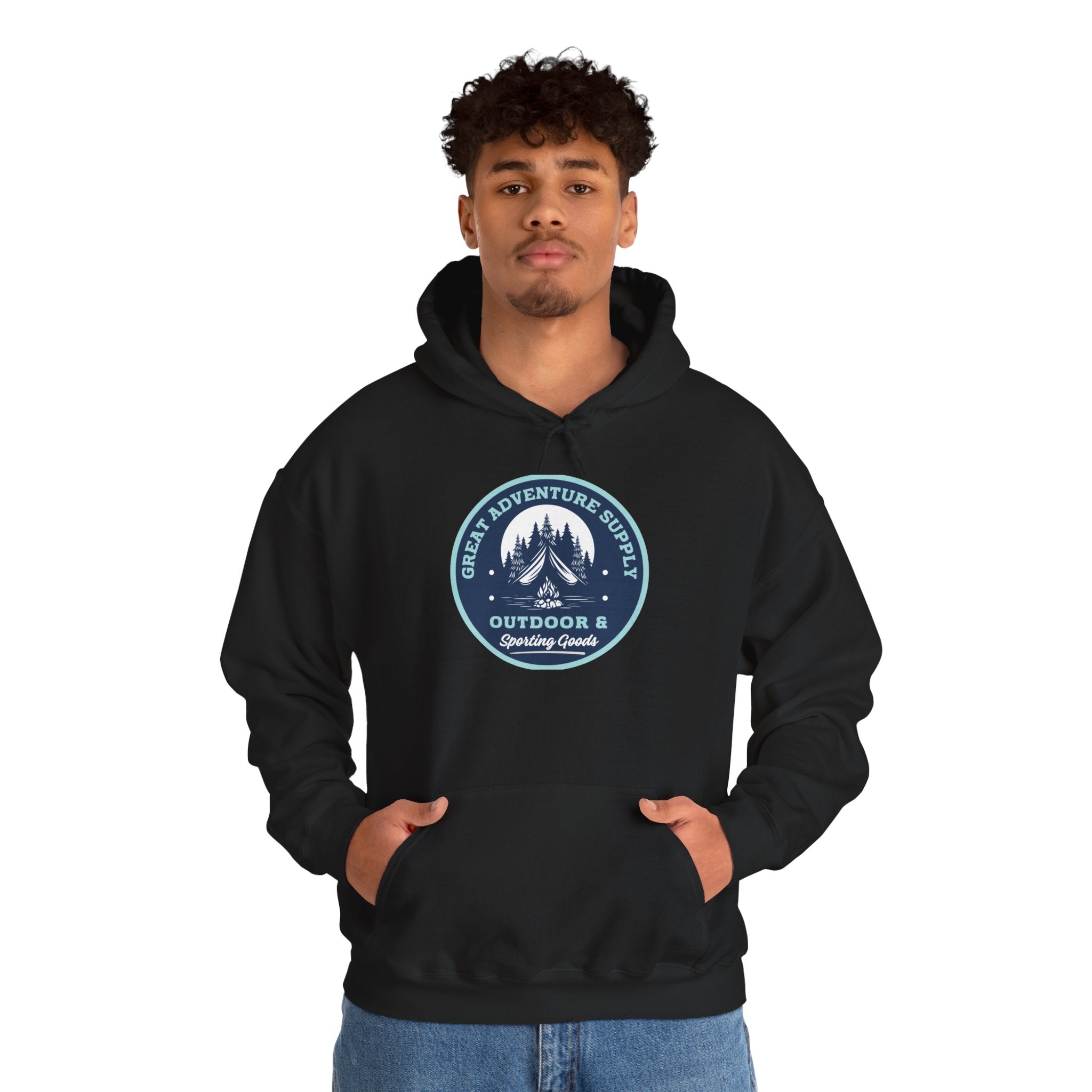 Outdoor Adventure Hoodie — "Great Adventure Supply" Graphic Pullover