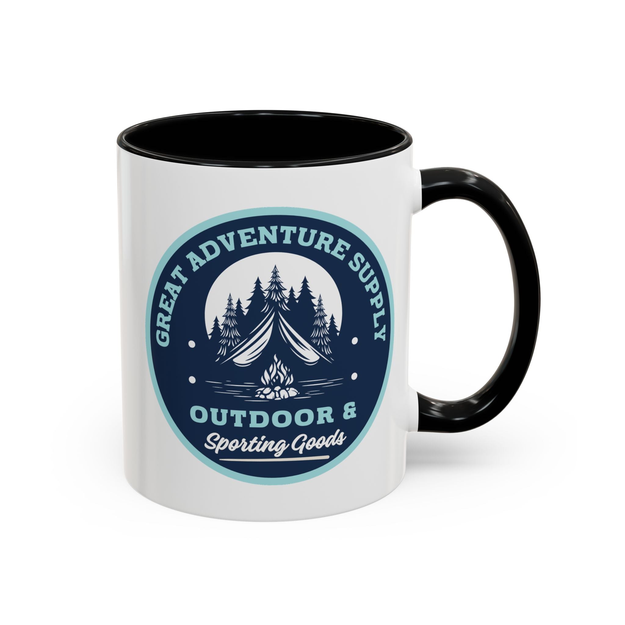 Outdoor Adventure Coffee Mug — Great Adventure Supply Campfire Design (11/15oz)