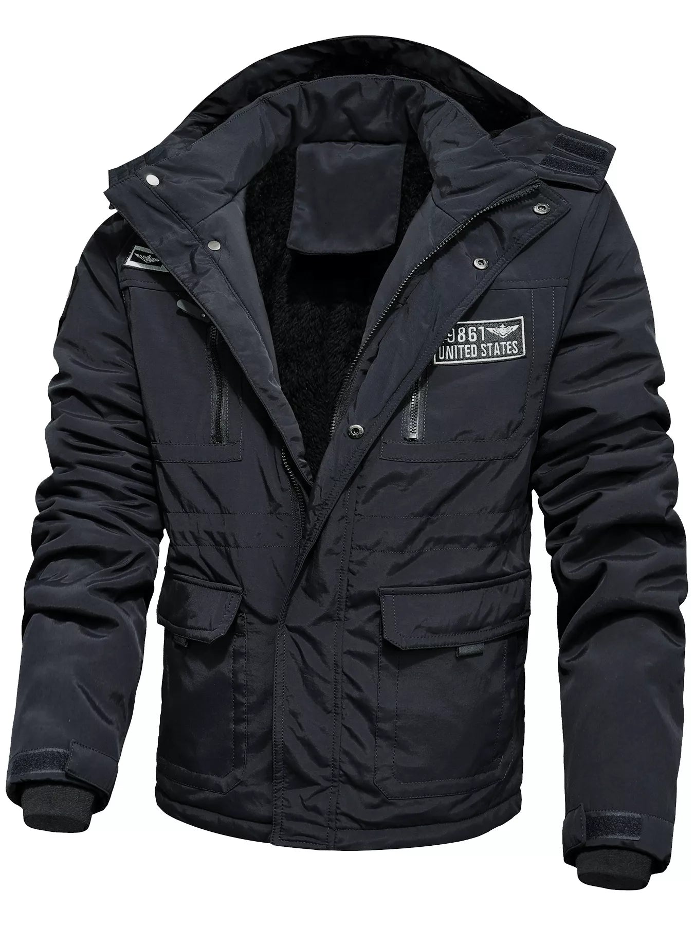 Men's Plus Size Winter Warm Hooded Padded Coat