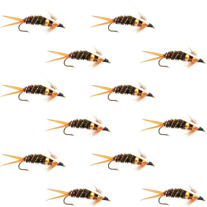 Double Bead Prince Nymph Fly Fishing Flies - 12 Flies Hook Size 14