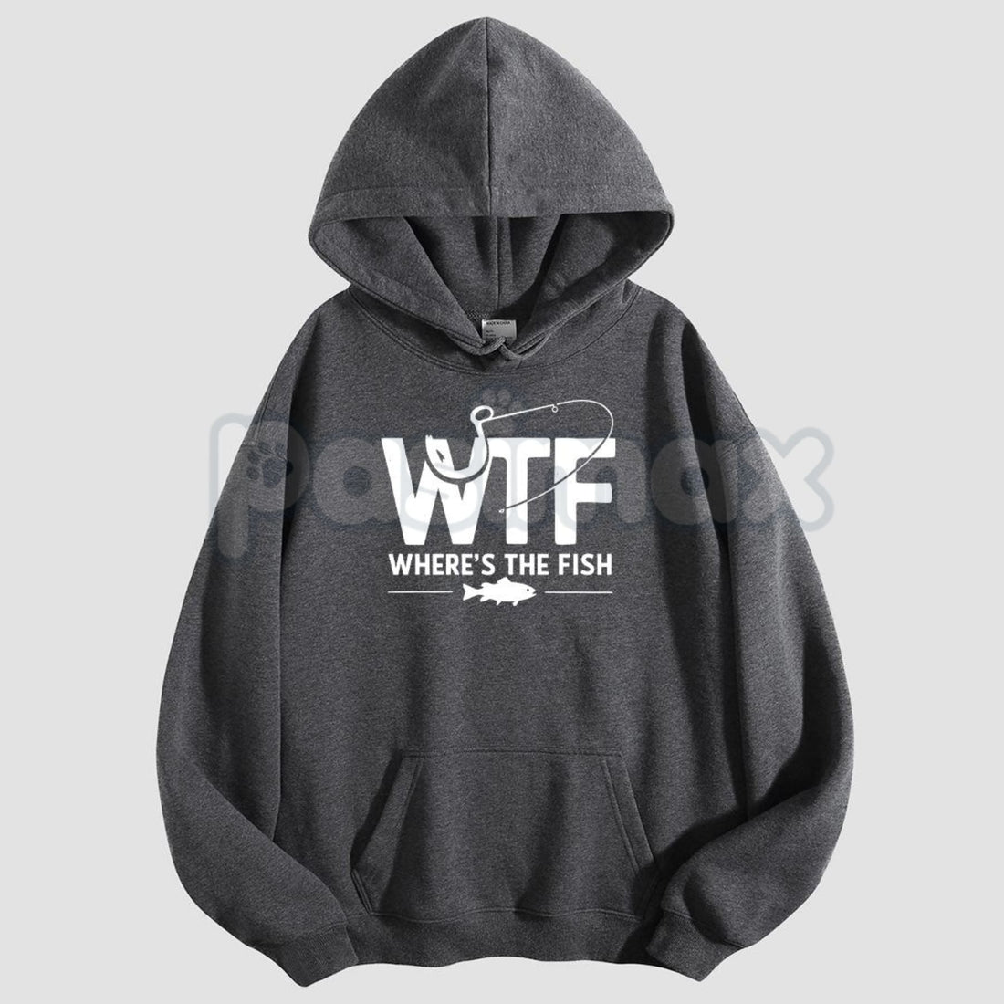 "WTF, Where Is The Fish" Hoodie – Funny Fishing Meme Pullover, Angler Humor Apparel & Statement Gear, Unisex