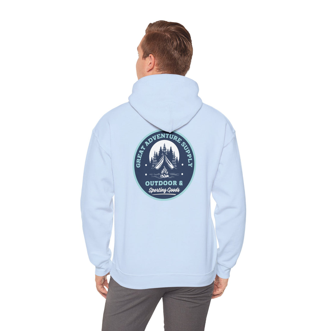 Outdoor Adventure Hoodie — "Great Adventure Supply" Graphic Pullover