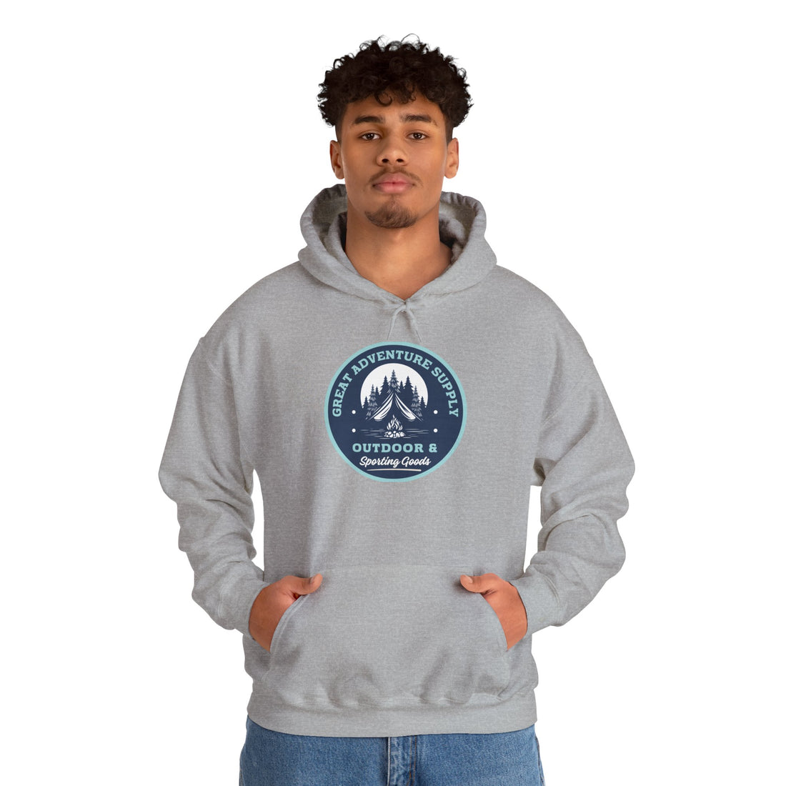 Outdoor Adventure Hoodie — "Great Adventure Supply" Graphic Pullover