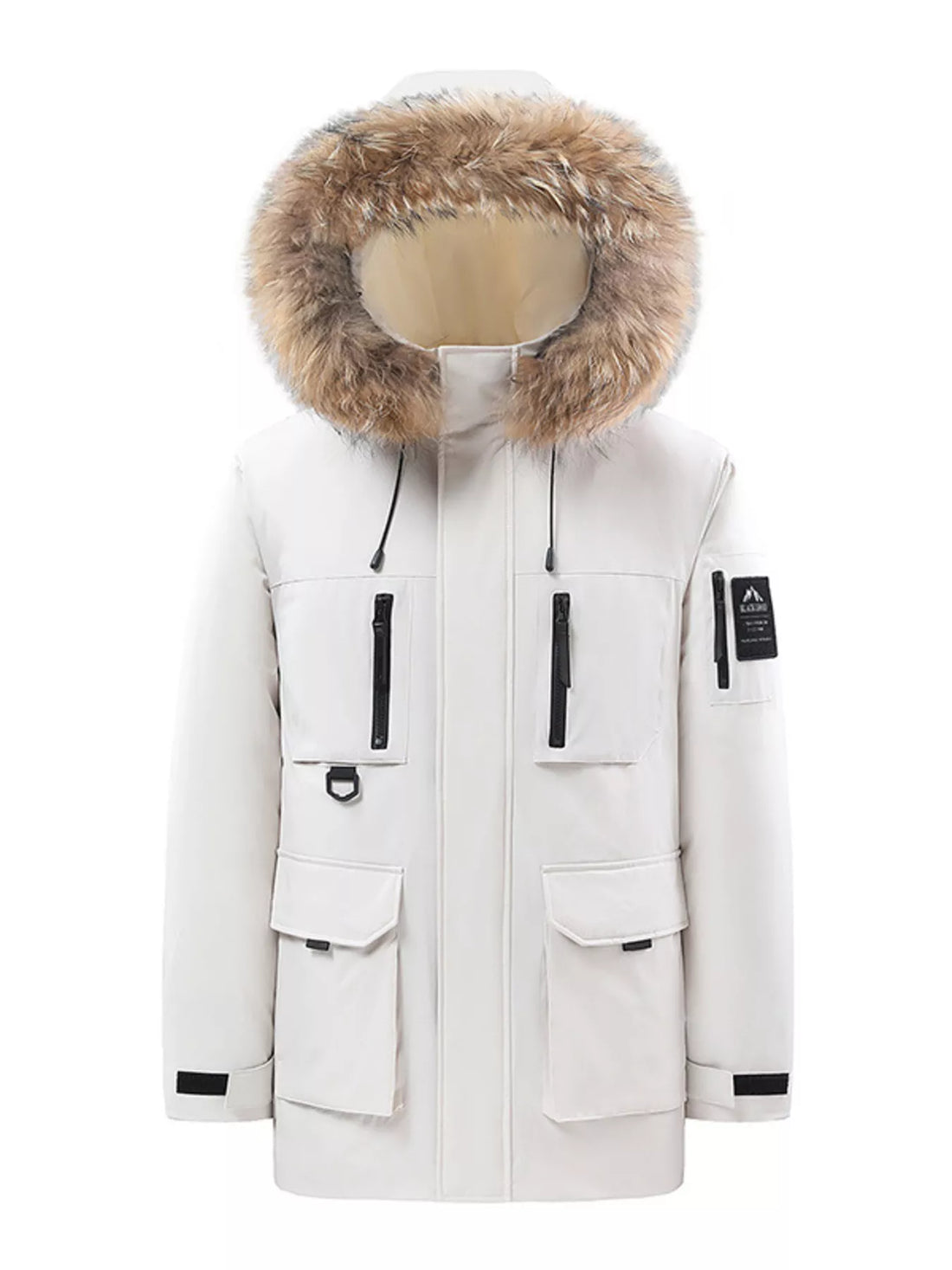 Men's Full Size Fur Hooded Winter Parka Coat Plus Size