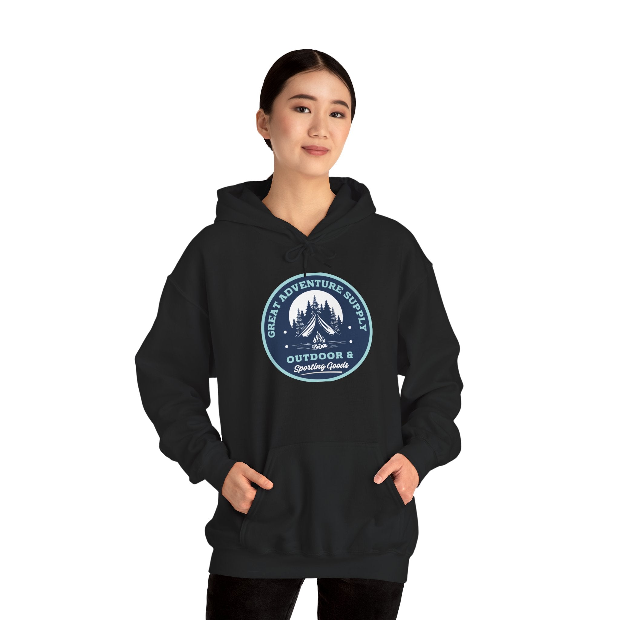 Outdoor Adventure Hoodie — "Great Adventure Supply" Graphic Pullover
