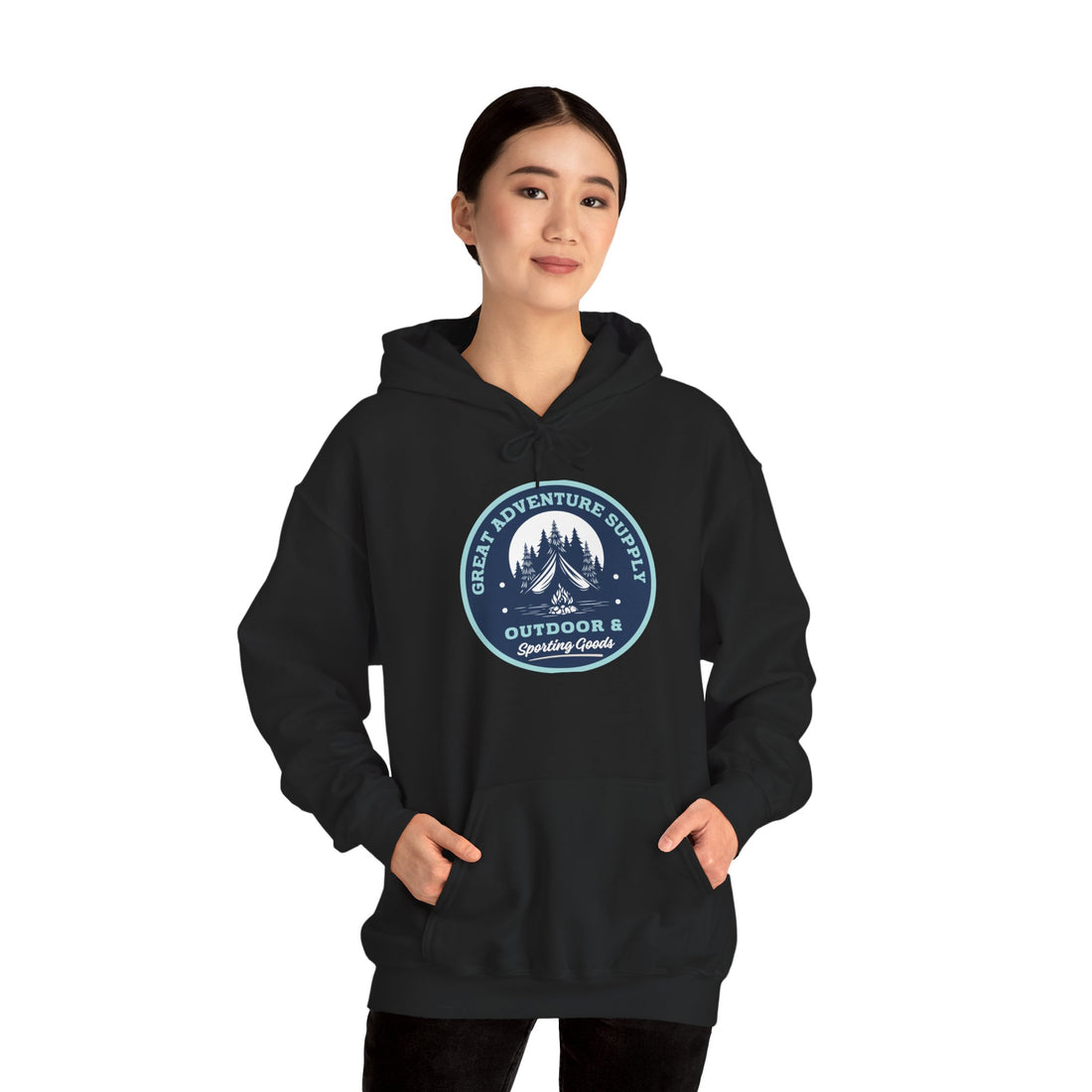 Outdoor Adventure Hoodie — "Great Adventure Supply" Graphic Pullover