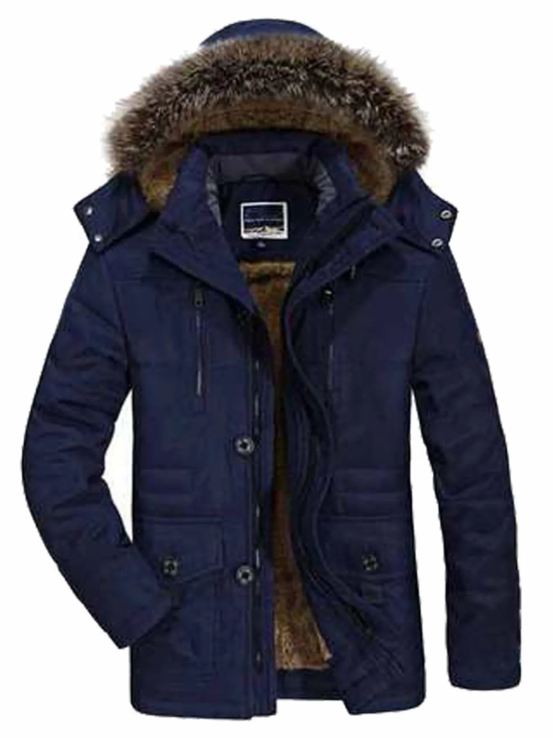 Men's Plus Size Warm Fur Hooded Winter Coat