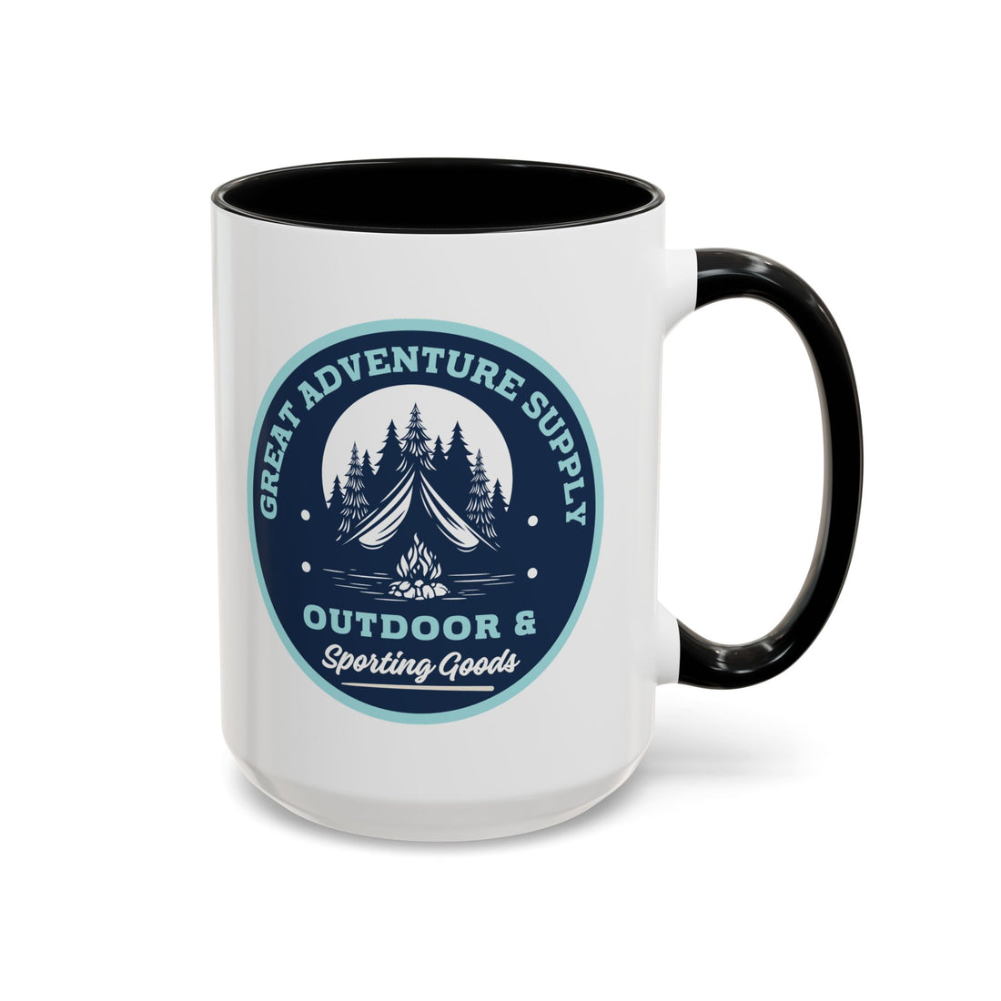 Outdoor Adventure Coffee Mug — Great Adventure Supply Campfire Design (11/15oz)