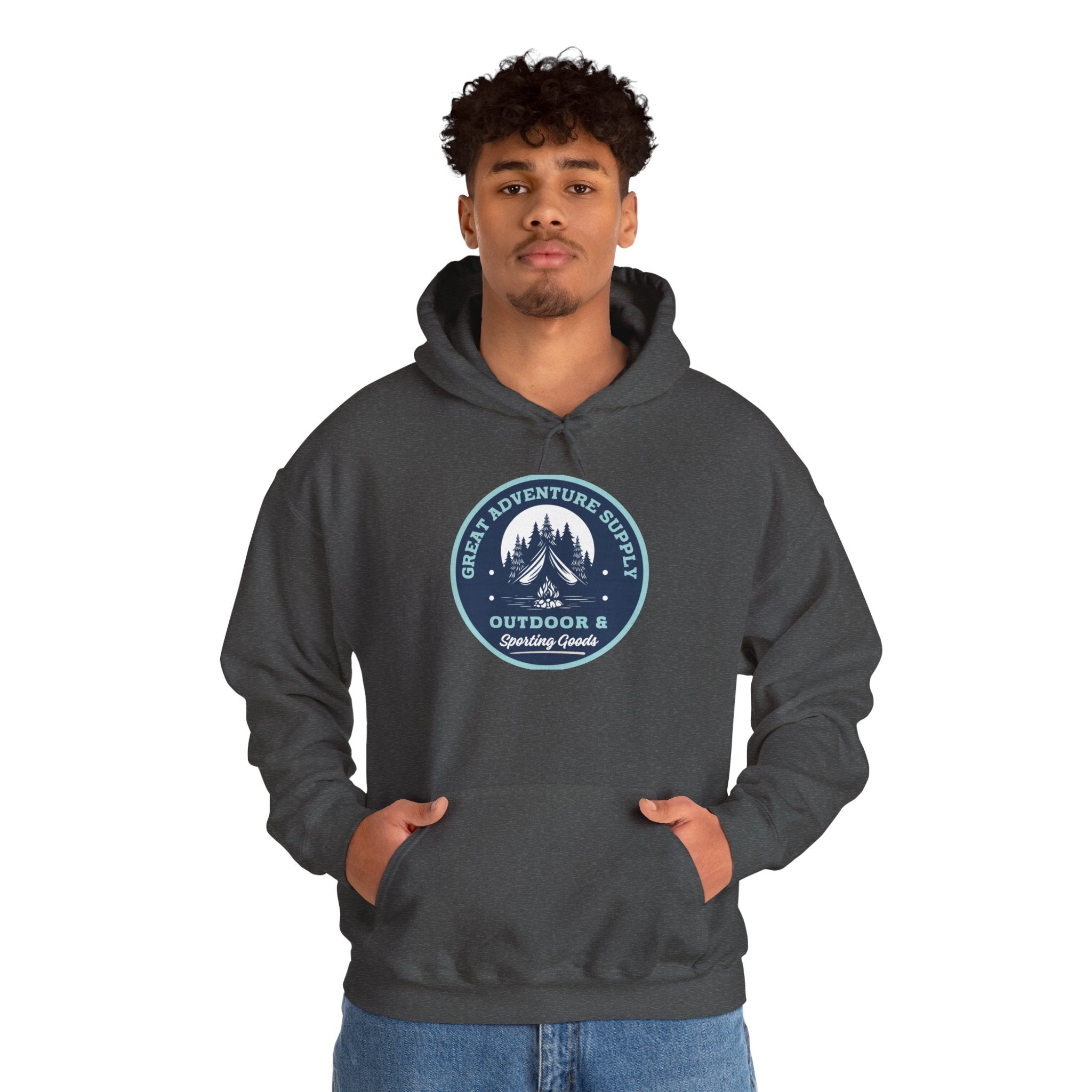 Outdoor Adventure Hoodie — "Great Adventure Supply" Graphic Pullover