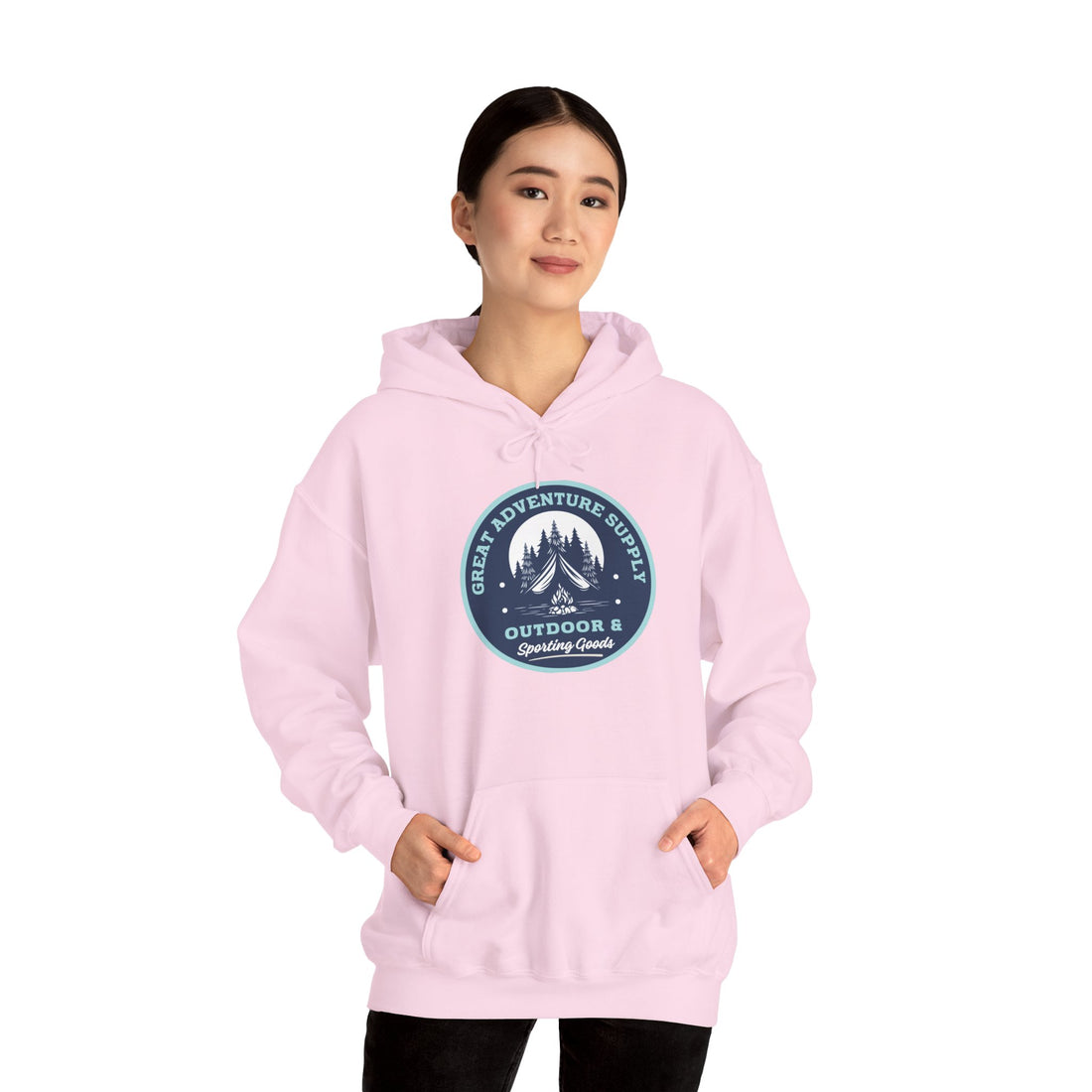 Outdoor Adventure Hoodie — "Great Adventure Supply" Graphic Pullover
