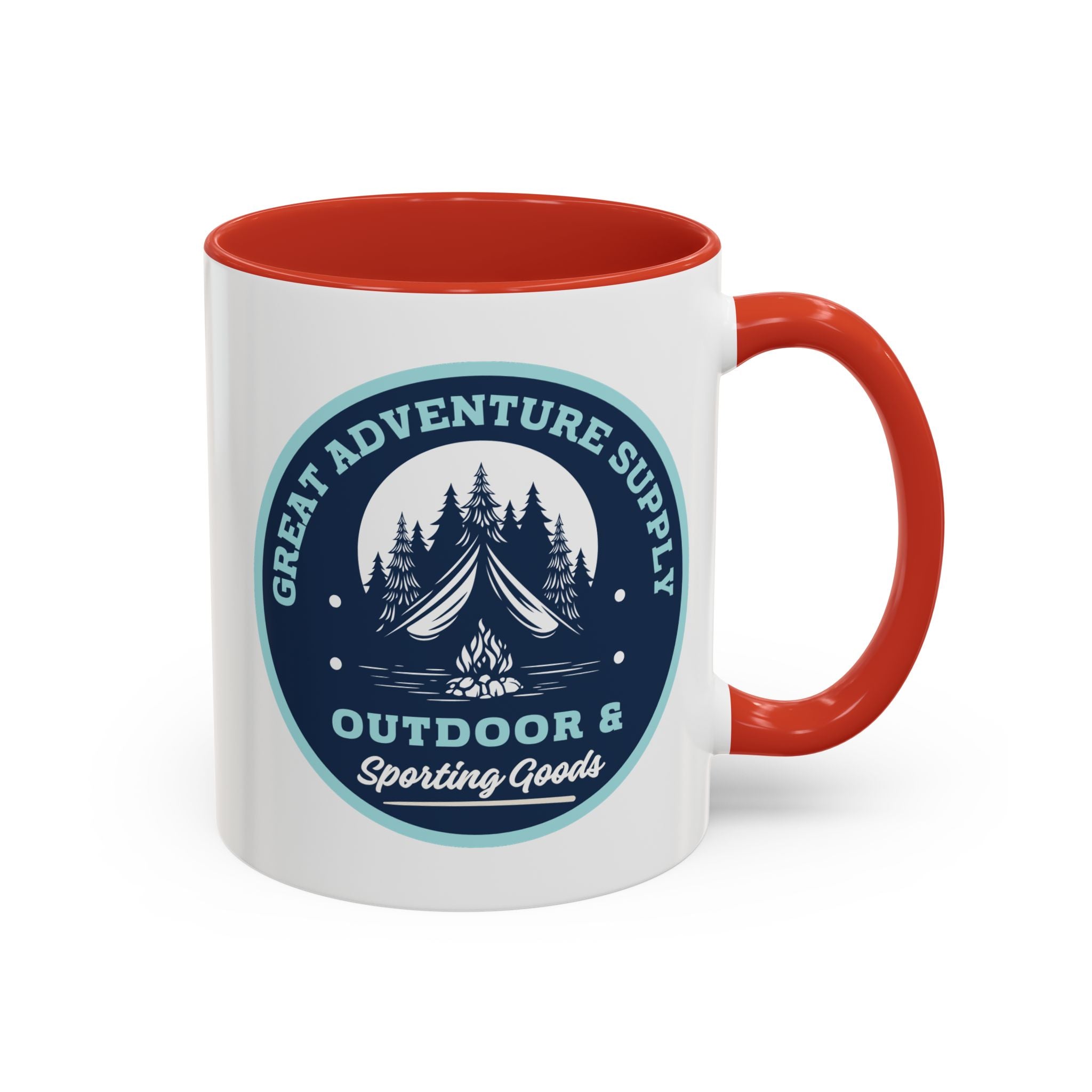 Outdoor Adventure Coffee Mug — Great Adventure Supply Campfire Design (11/15oz)