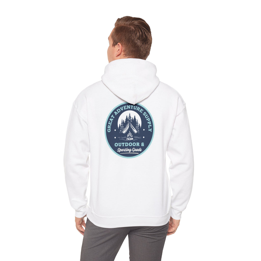 Outdoor Adventure Hoodie — "Great Adventure Supply" Graphic Pullover