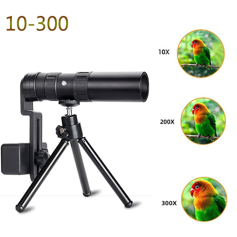 Outdoor Tactical Monocular Telescope 10 300 Zoom Camping Hiking Hunting