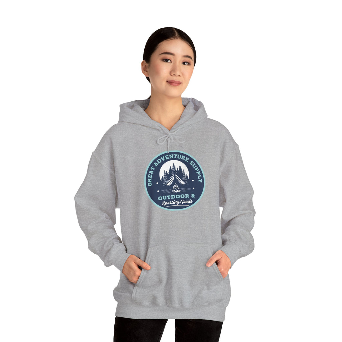 Outdoor Adventure Hoodie — "Great Adventure Supply" Graphic Pullover