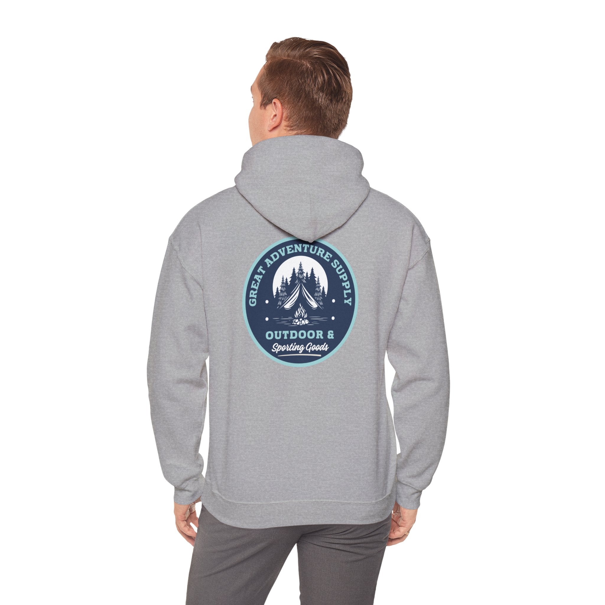 Outdoor Adventure Hoodie — "Great Adventure Supply" Graphic Pullover