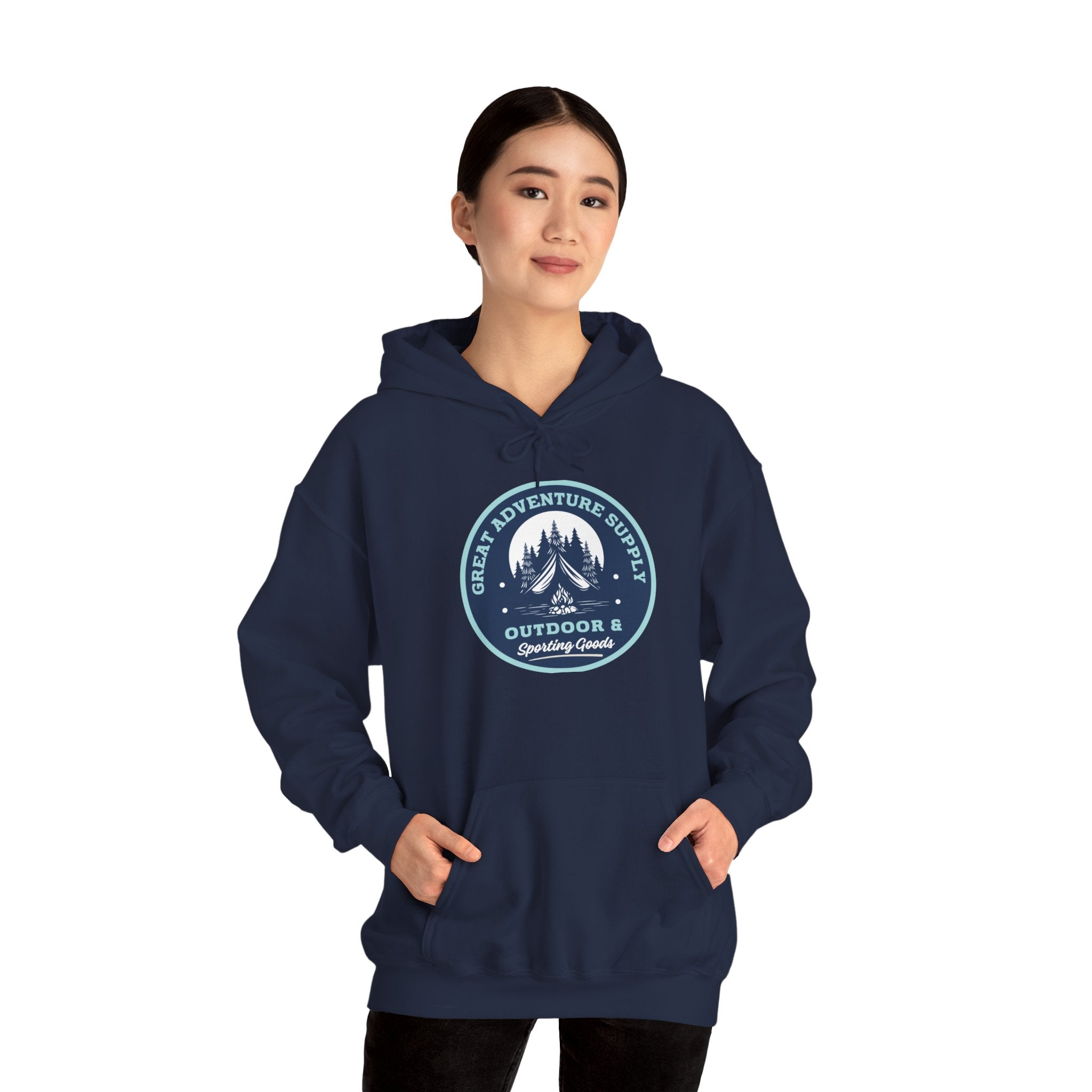 Outdoor Adventure Hoodie — "Great Adventure Supply" Graphic Pullover