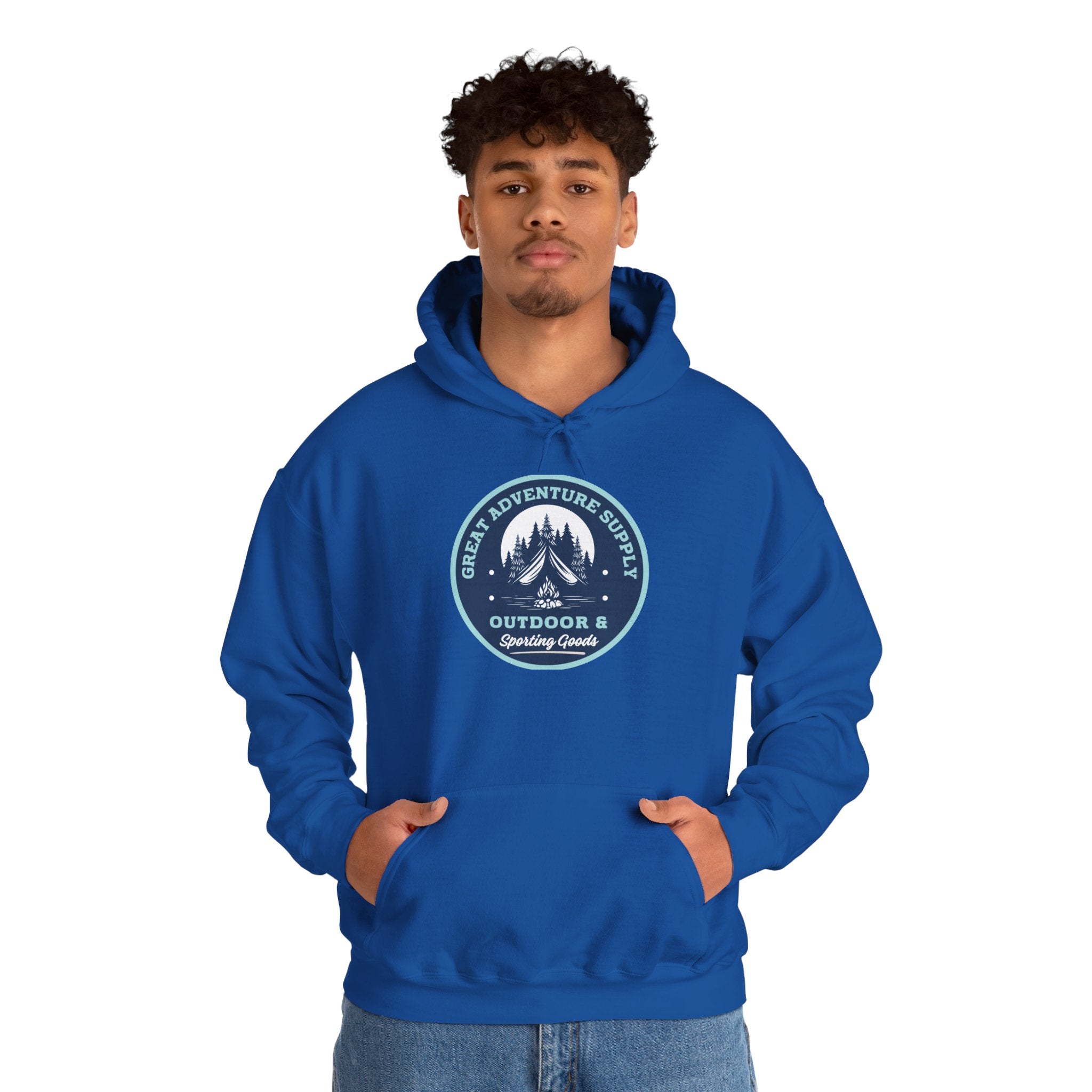Outdoor Adventure Hoodie — "Great Adventure Supply" Graphic Pullover