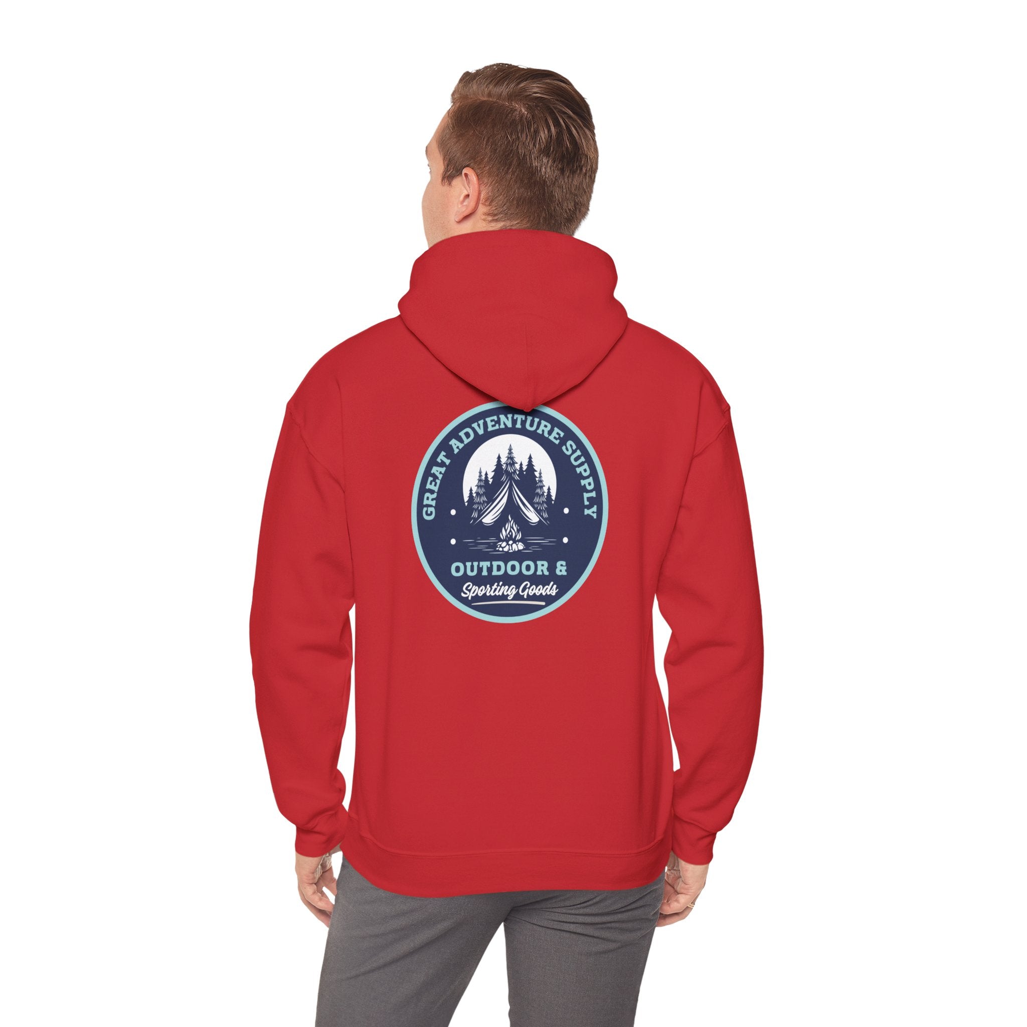 Outdoor Adventure Hoodie — "Great Adventure Supply" Graphic Pullover
