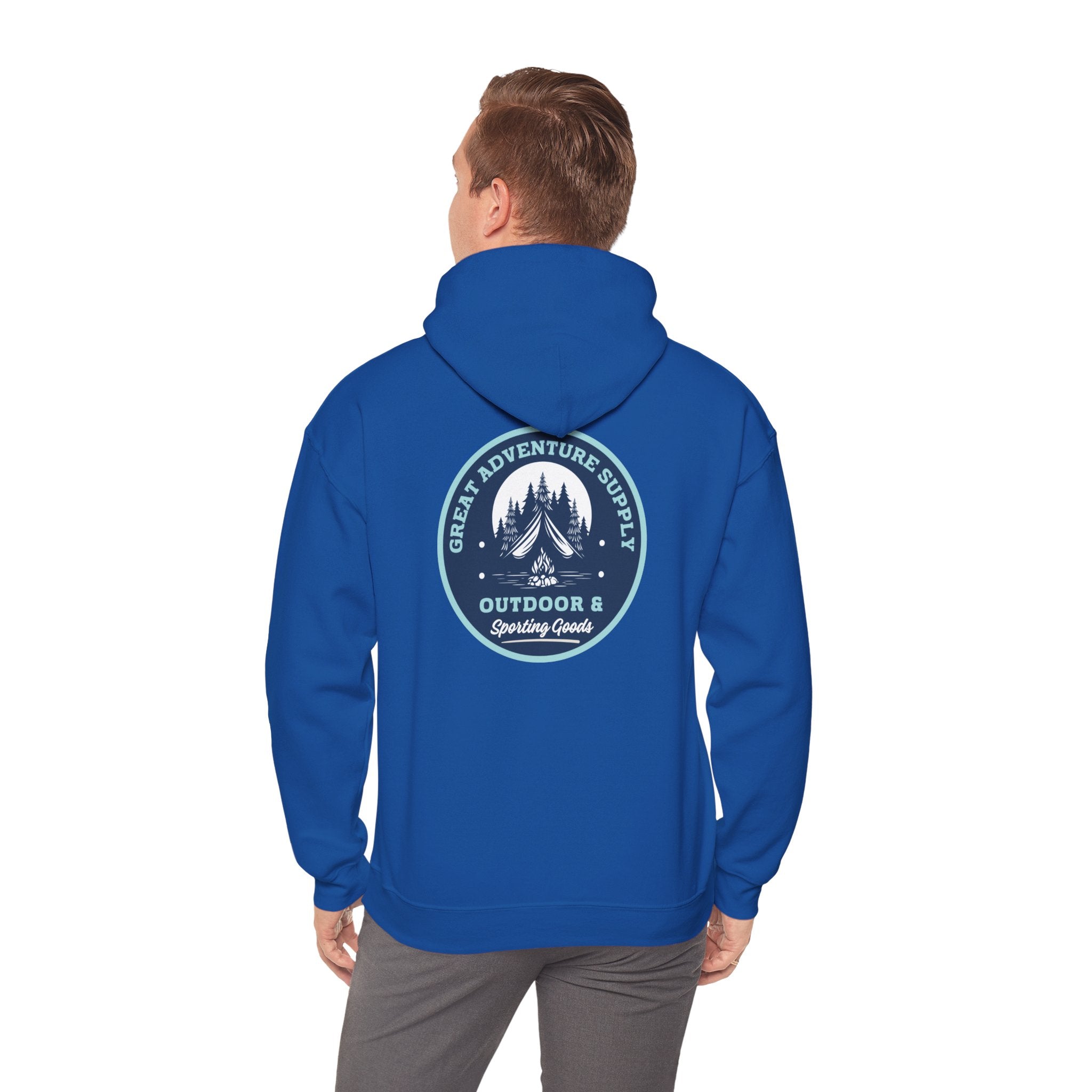 Outdoor Adventure Hoodie — "Great Adventure Supply" Graphic Pullover