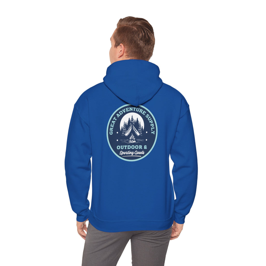 Outdoor Adventure Hoodie — "Great Adventure Supply" Graphic Pullover