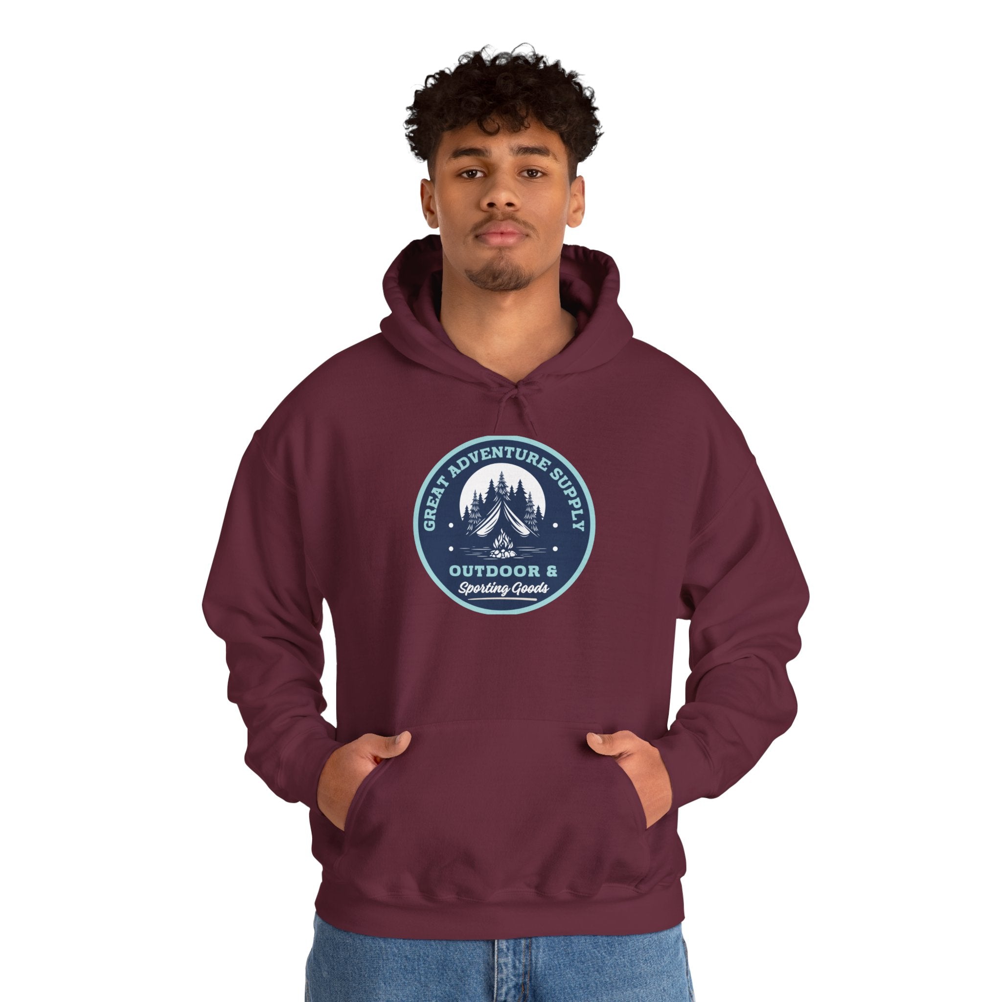 Outdoor Adventure Hoodie — "Great Adventure Supply" Graphic Pullover