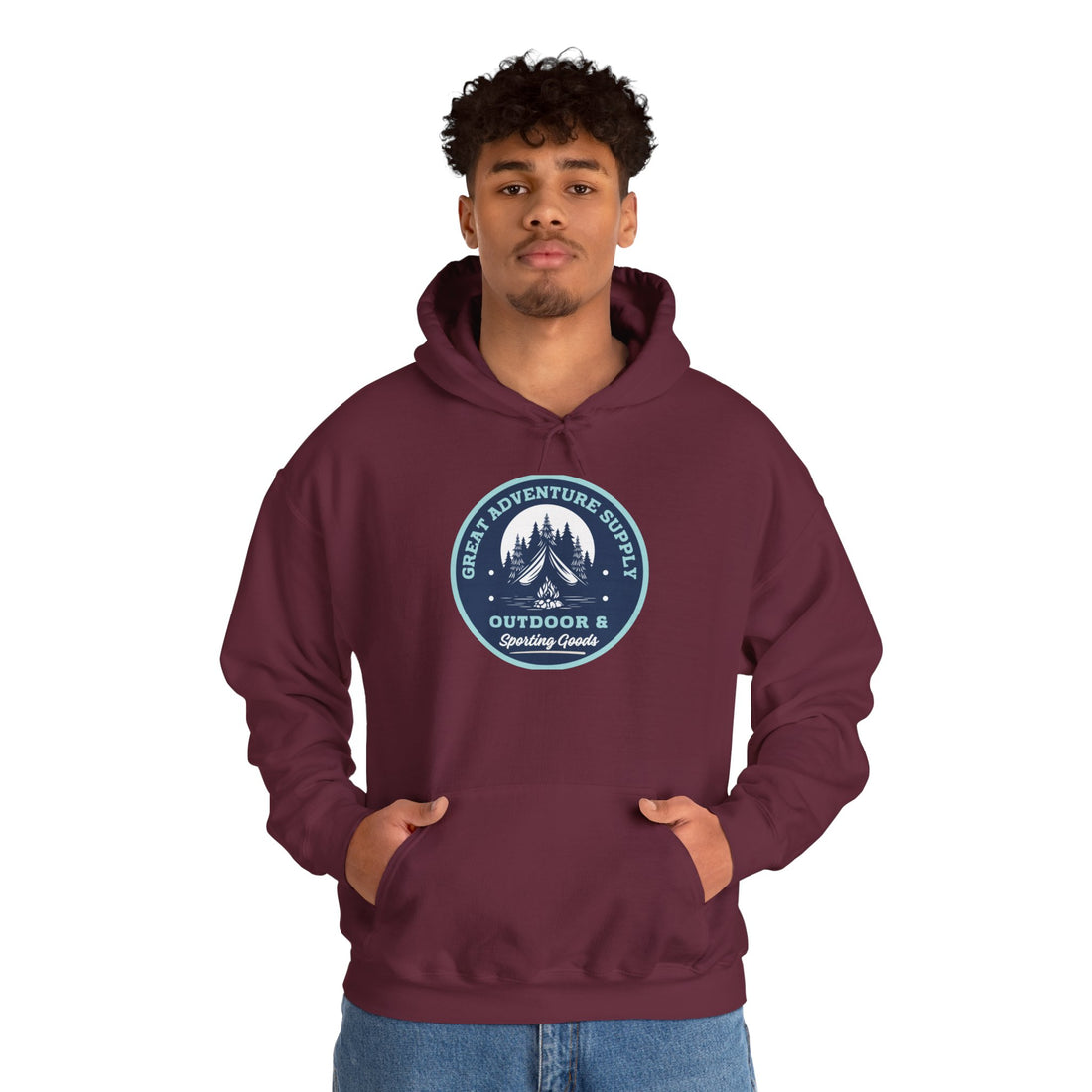 Outdoor Adventure Hoodie — "Great Adventure Supply" Graphic Pullover