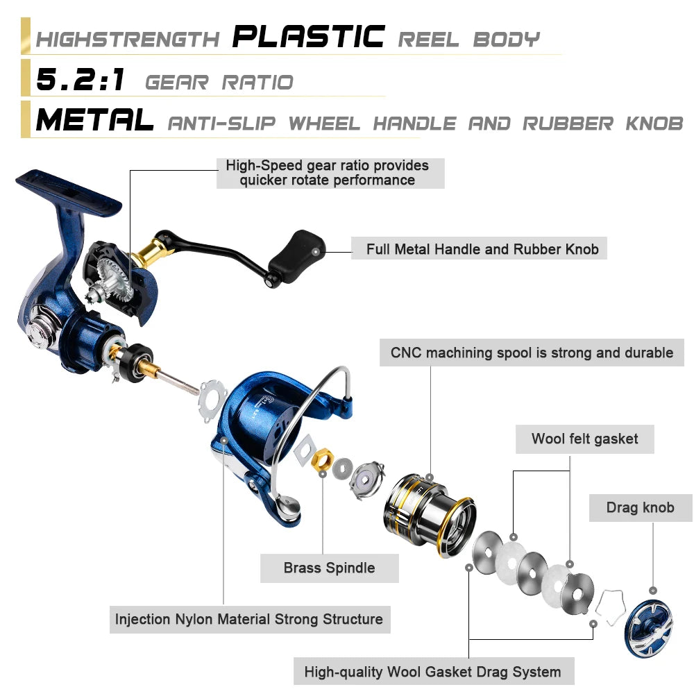 Metal Spinning Reel 5.2 Ratio Sea Fishing Boat Outdoor