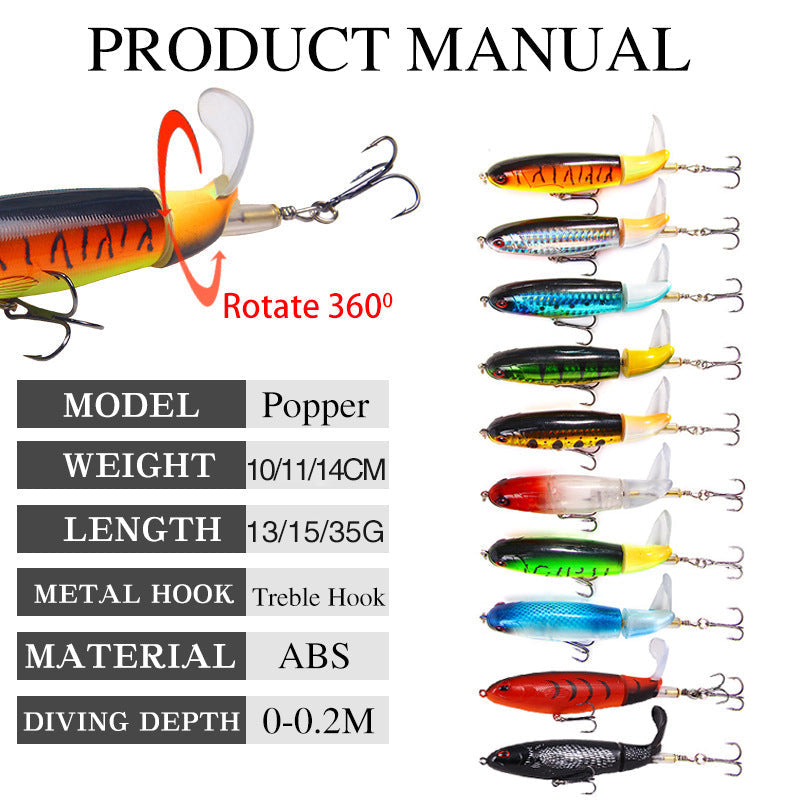 Bait Propeller Floating Pencil Lure 15g 11cm Fishing Gear
