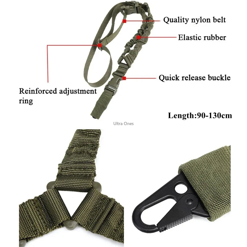 Tactical One Point Gun Sling Military Strap Airsoft Hunting