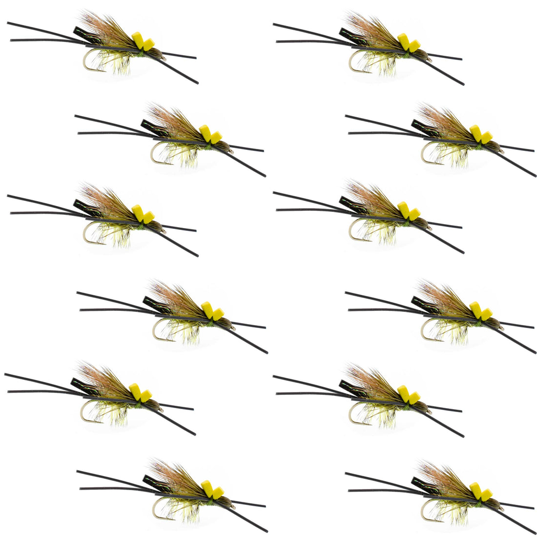 Long Tail Skwala Stone - Squalla Stonefly Dry Fly - 12 Flies Hook Size 10