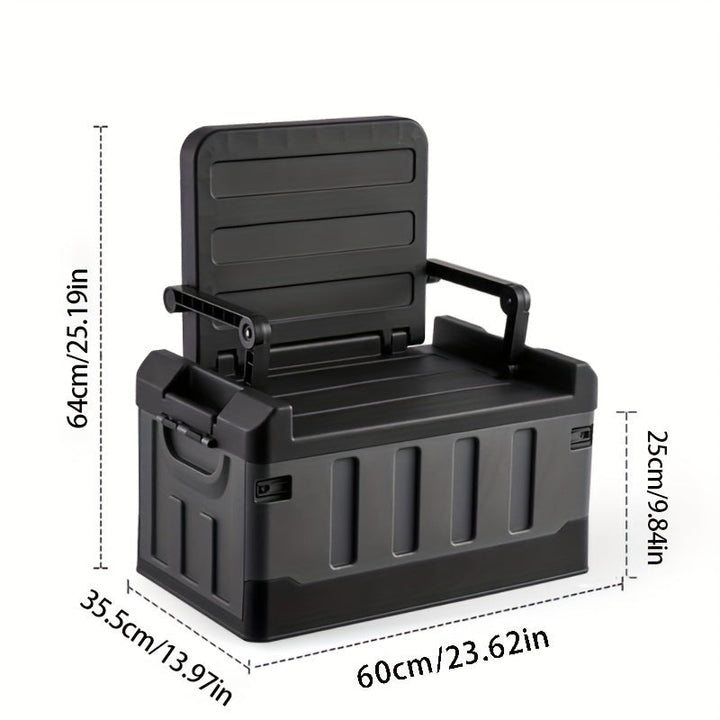 Foldable Camping Stool with Backrest & Storage Bag Portable Fishing Seat Outdoor Chair