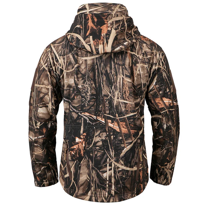 Mens Camouflage Tactical Softshell Jacket Waterproof Fleece Hooded Outdoor
