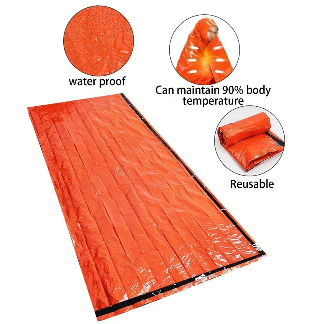 Emergency Survival Sleeping Bag Waterproof Mylar Thermal Bivy Sack