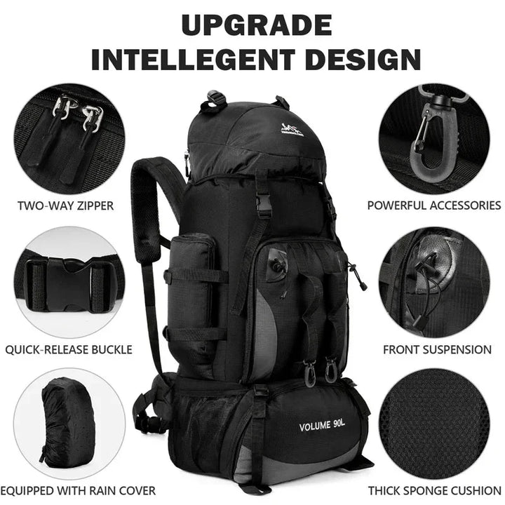 90L Waterproof Hiking Backpack Large Camping & Trekking Rucksack