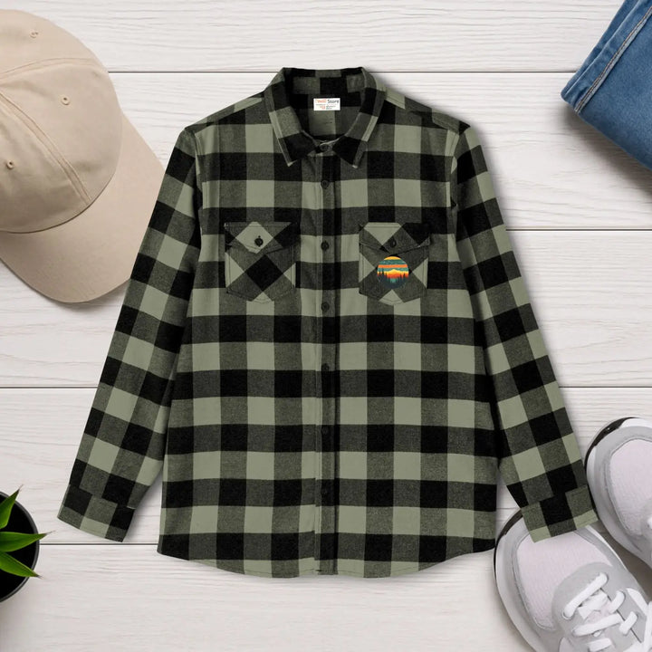 Forest Green Unisex Flannel - Brushed Cotton - DipaliZ